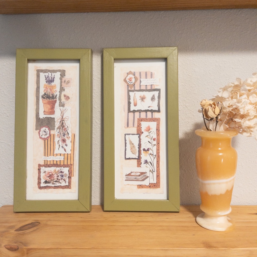 SOLD Vintage Floral Framed Set of 2